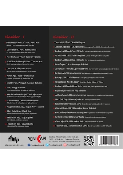 Bekir Sıdkı Sezgin - Klasikler 1-2 Cd