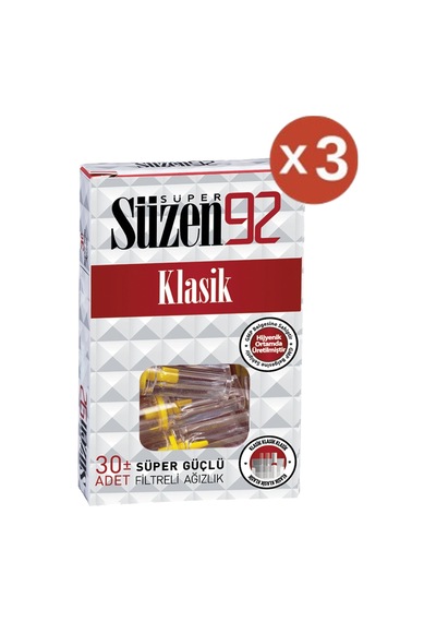 Süzen92 Sigara Ağızlığı Filtresi Regular - Klasik 3'lü Set