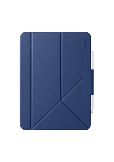 İpad Air 13 2025 M3 Uyumlu Pitaka Folio 3 Kalem Bölmeli Standlı Kılıf Lacivert Kapaklı Kılıf