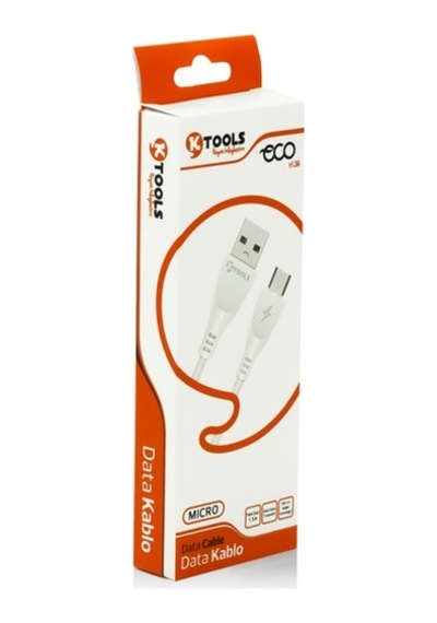 Ktools Eco 2A 1 Metre Beyaz Mıcro Data Kablo