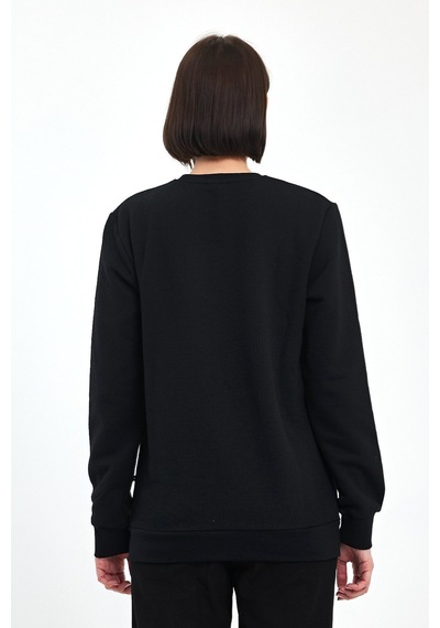 Odda Pike Bisiklet Yaka Sweatshirt Siyah