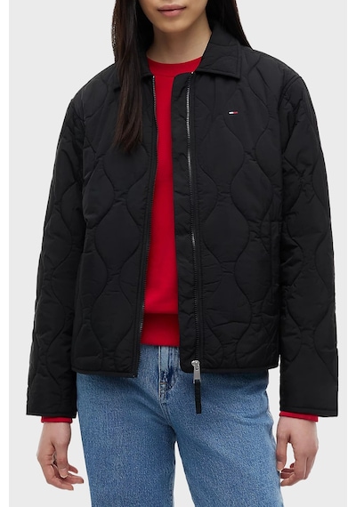 Tommy Jeans Su İtici Kapitoneli Klasik Yaka Mont Kadın Mont Dw0dw22909 Bds Siyah
