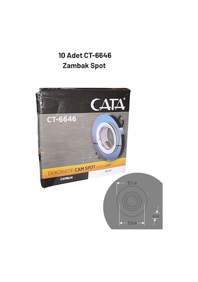 Cata Zambak Spot Set 10 Adet Ct-6646 + 10 Adet Ct-4212 Beyaz + 10 Adet Ct-9263 Duy Antrasit - Siyah
