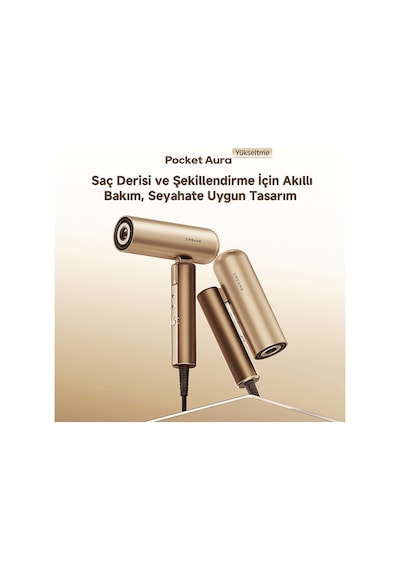 Dreame Pocket Aura Saç Şekillendirme Özellikli Saç Kurutma Makinesi Altın