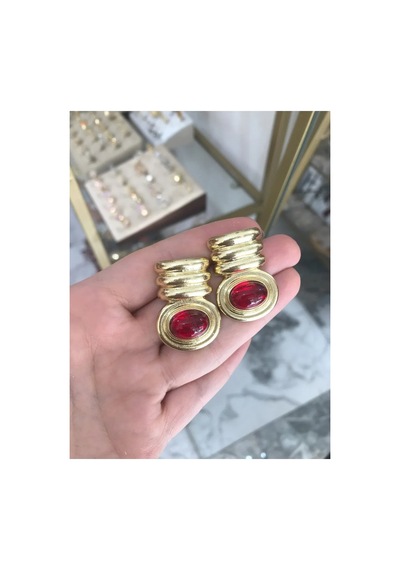 Özel Seri Gold Detaylı Küpe Altın