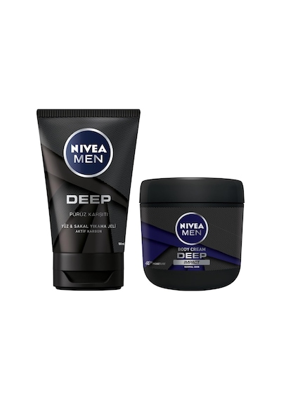 Men Deep Dimension Yüz Ve Sakal Temizleme Jeli, 100 Ml, Aktif Karbon İçeriği İle Cildi Temizler Ve Nıvea Men Erkek E
