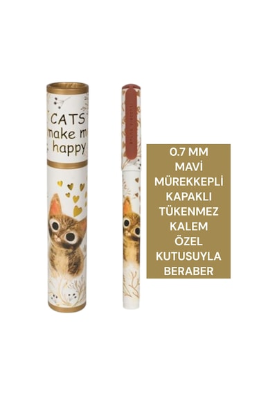 0.7 Mm Mavi Mürekkepli Kapaklı Tükenmez Kalem Özel Kutusuyla Beraber Hayvanlar-3