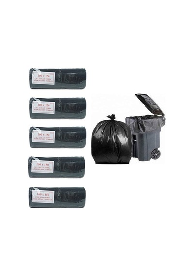 Hantal Boy Ağır Hizmet Çöp Torbası 100x150 Cm 10'lu Rulo 5 Paket
