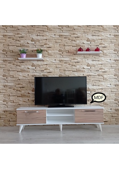 Mobilya Sepeti ( Ms 70 ) Mdf Tv Ünitesi Dolabı,Raflı,Beyaz-Cev...