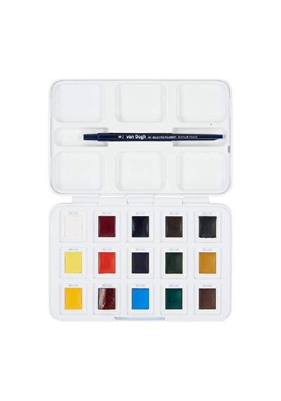 Van Gogh Sulu Boya Seti 12+3 Renk X Tablet - Plastik Kutulu 0