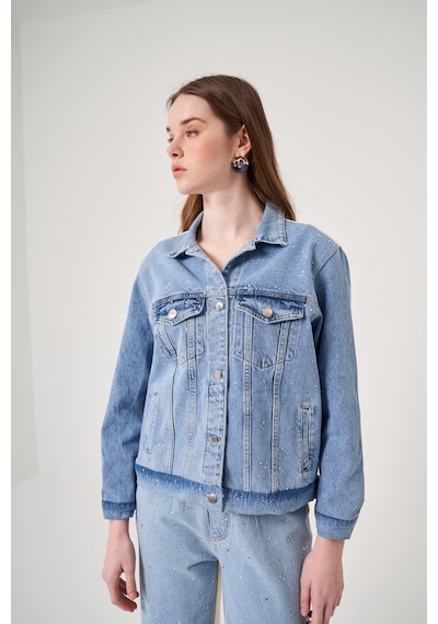 Oe25y939709 Omelya Denim Kot Ceket Mavi