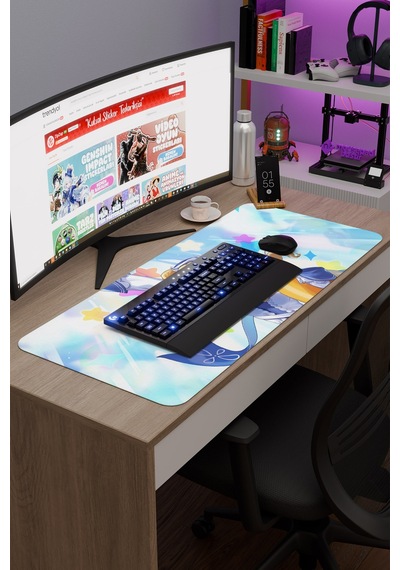 Barbara Genshin Impact Anime Gacha V4 - 90x40 Xxl Gaming Mouse Pad Fare Altlığı