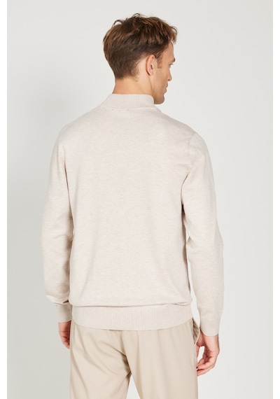AC&Co / Altınyıldız Classics Erkek Bej Melanj Standart Fit Normal Kesim Yarım Balıkçı Yaka Triko Kazak Bej Melanj AC&Co / Altınyıldız Classics Erkek Bej Melanj Standart Fit Normal Kesim Yarım Balıkçı Yaka Triko Kazak Bej Melanj