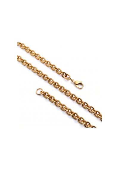 Premium Parlak Ve Şık Mariner Zincir Erkek 316l Çelik Kolye 6mm 55cm 3183eck045 - Gold Renk Altın