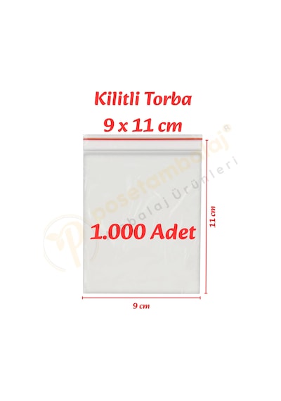 9x11 Cm. Kilitli Torba 1.000 Adet