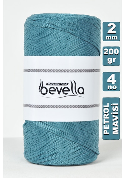 2 Mm - 200 Gr Polyester Petrol Mavisi Makrome Ipi Polyester Makrome Ip Supla Ip Ve Çanta Ipliği