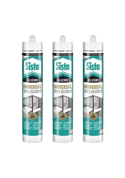 Sista Üniversal Silikon Şeffaf 280ml 3 Adet