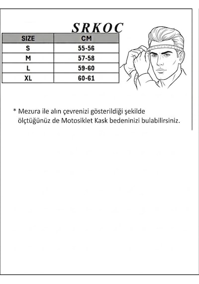 Mat Siyah Motor Kaskı Md 808