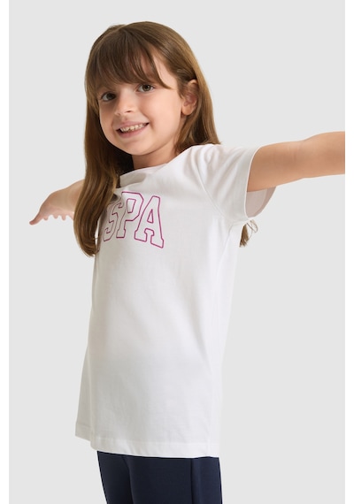 U.s. Polo Assn. Kız Çocuk Beyaz Tişört Basic 50325631-vr013