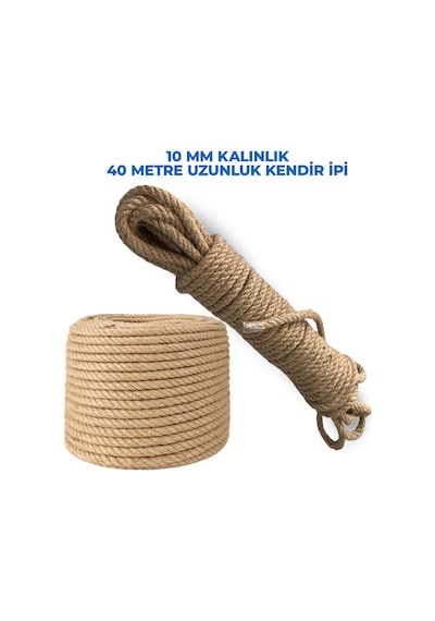 10 Mm Kalınlığında 40 Metre Uzunluğunda Doğal Jüt Halat Dayanıklı Dekoratif Ve Çok Amaçlı Halat İp