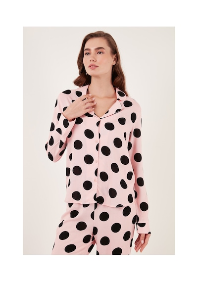 Lela Reguar Fit Yumuşak Dokulu Bayan Pijama Takımı 611Pt288Y Siyah