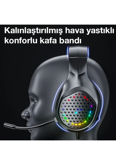 Xmowi R1 Gaming Mikrofonlu Rgb Oyuncu Kulaklığı Pc- Dizüstü Ve Ps4- 5775 Belirtilmemiş
