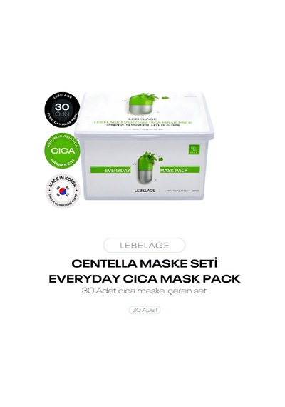 Centella İçeren Hassas Cilt İçin 30 Lu Maske Seti Everyday Cica Mask Pack