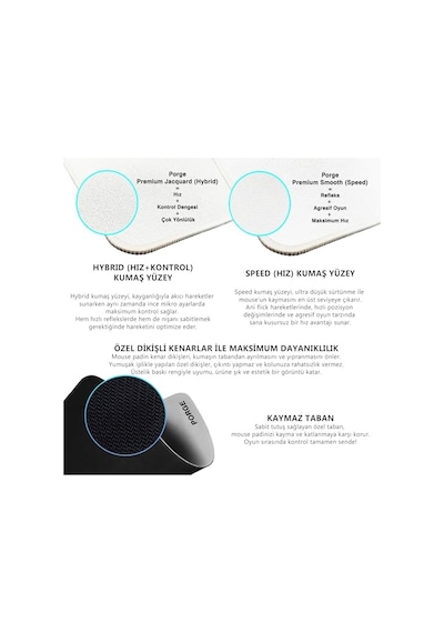 Porge Lingyun Series Esport Mouse Pad 48x40, 50x50 Mouse Pad Speed Premium Smooth , Lingyun White, 480x400x3 Mm