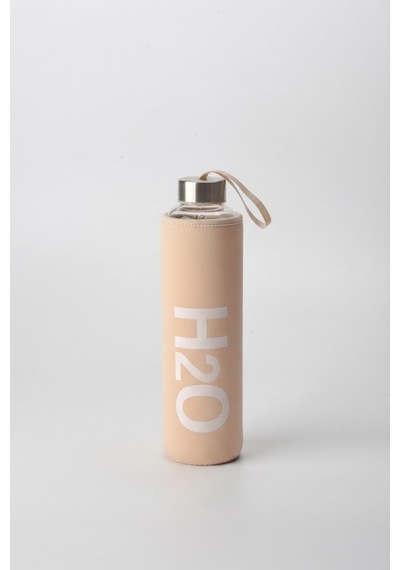 Tohana H2o Kılıflı Cam Matara 600 Ml Bej