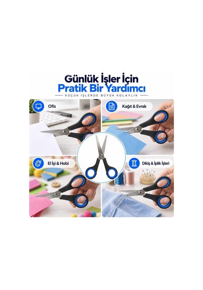 Ofis Makası 14 Cm, Paslanmaz Çelik Kağıt Kesme Makası