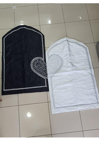 Çeyizdiyarı Sevda Kadife 2'li Seccade Takımı Siyah Gümüş Siyah - Gümüş