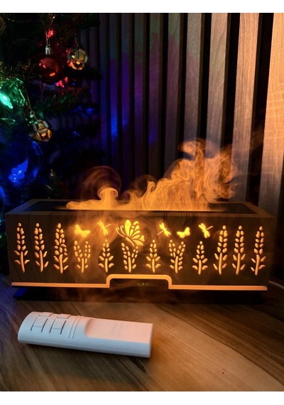 Alev Efektli Işıklı Kumandalı Aroma Difüzör & Nemlendirici Masaüstü Myk  Ve Sanat Atölyesi