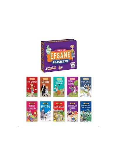 Çocuklar için Efsane Klasikler Seti - 10 Kitap Takım- Bıcırık Yayınları