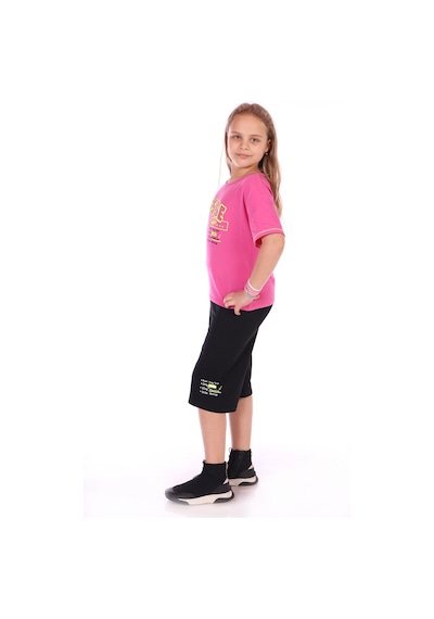 Toontoy Kids Toontoy Kız Çocuk Lets Be Happy Baskılı Kaprili Takım Ekru