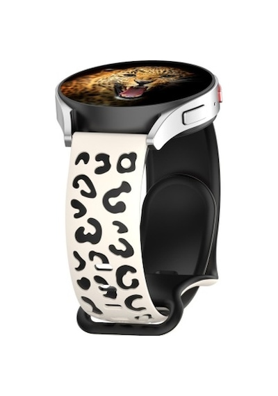 Samsung Galaxy Watch Active 2 44mm Uyumlu Krd-140 20mm Silikon Kordon Strap Kayış - Starlight-siyah