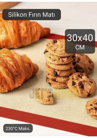Silikon Mat Silpat Pişirici Mat Fırın Matı 40 30 Cm Kahverengi