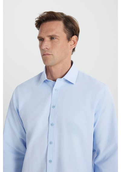 AC&Co / Altınyıldız Classics Erkek Acık Mavı Comfort Fit Geniş Kesim Klasik Yaka Pamuklu Rahat Armürlü Gömlek Acık Mavı Açık Mavi AC&Co / Altınyıldız Classics Erkek Acık Mavı Comfort Fit Geniş Kesim Klasik Yaka Pamuklu Rahat Armürlü Gömlek Acık Mavı Açık Mavi