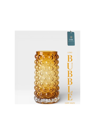 Chacha Home Luxury Bubble İthal Cam Vazo 23 Cm Bal
