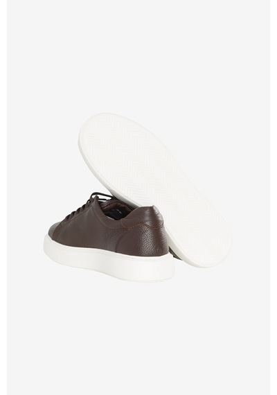 AC&Co / Altınyıldız Classics Erkek Kahverengı %100 Deri Rahat Taban Esnek Sneaker Ayakkabı Kahverengi
