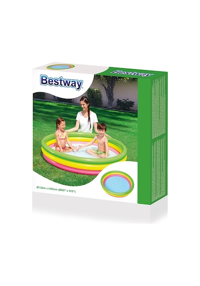 Bestway 3 Boğum Renkli. Şişme Zemin Çocuk Havuzu. 152x30 Cm  Bes