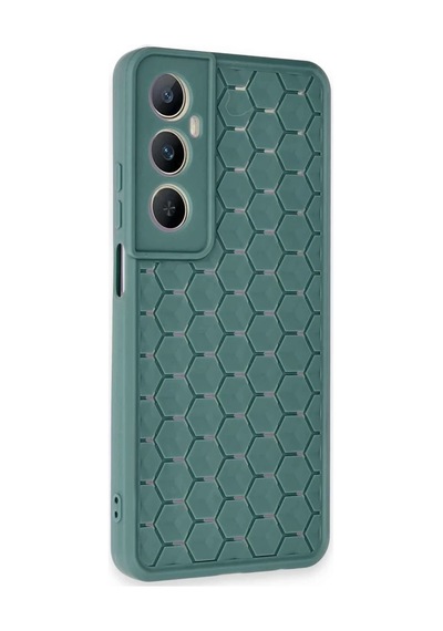 Realme C65 Uyumlu Kılıf Petek Silikon Kapak - Koyu Yeşil