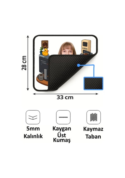 Kişiye Özel Karikatürlü Fotoğraflı 33x28 Cm Mousepad Kaymaz Taban Rahat Konforlu Mouse Pad2