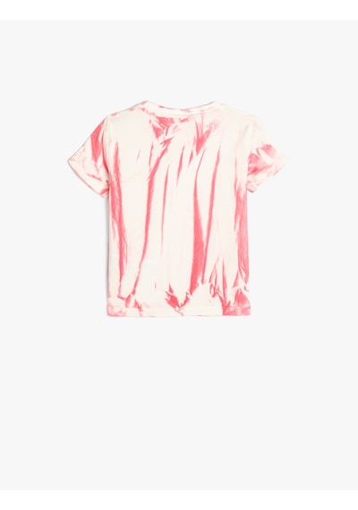 Koton Tişört Batik Desenli Kısa Kollu Bisiklet Yaka Pamuklu Pembe Desenli 4smg10200ak Pembe Desenli