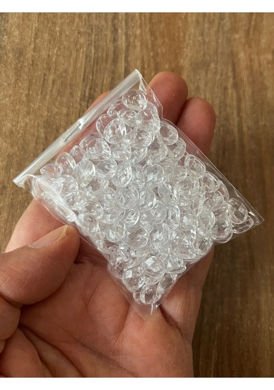 Şeffaf Oya, Abiye, Havlu, Takı, Örgü Vb. El İşleme Plastik Gözyaşı Damla Boncuk. 25gr. Tahmini 195 Adet.