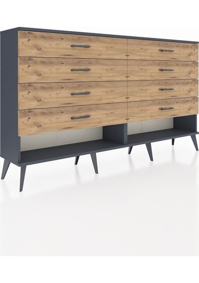 Arges Konsol 8 Çekmeceli 176x30x99 Antrasit-antrasit/çam Antrasit-antrasit/çam Arges Konsol 8 Çekmeceli 176x30x99 Antrasit-antrasit/çam Antrasit-antrasit/çam