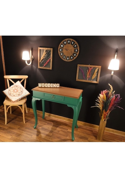 Wooding 80 Cm Çekmeceli Masif Yeşil Naturel Dresuar (548587140) Yeşil