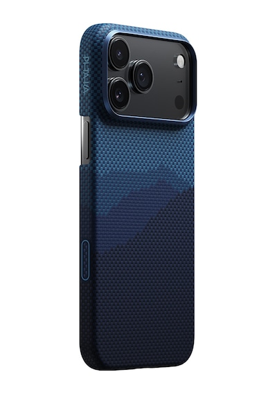 Apple Uyumlu iPhone 17 Pro Max Kılıf M-safe Şarjlı Aramid Fiber Pitaka Tactile Woven Starpeak Serisi Mavi Mavi