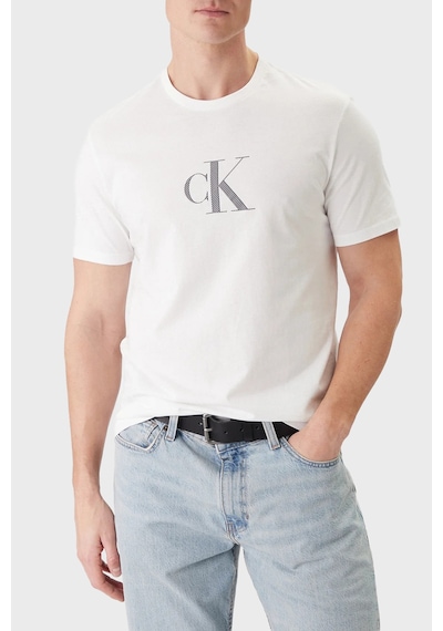 Calvin Klein Erkek T Shirt Lv04rf853g Yaf Beyaz Beyaz