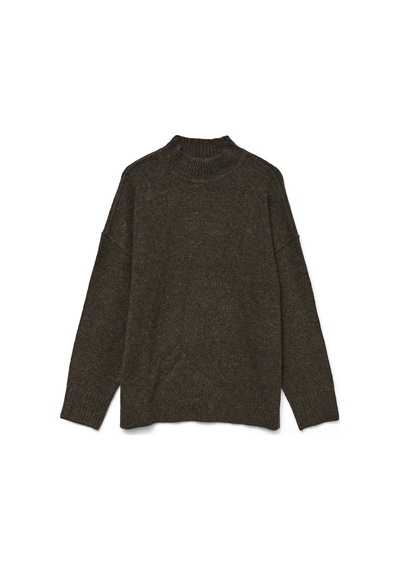 Vero Moda Kahverengi Kadın Balıkçı Yaka Kazak Vmılse Ls Hıghneck Pullover Boo Kahve