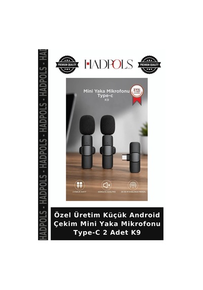 Özel Üretim Küçük Android Çekim Mini Yaka Mikrofonu Type-c 2 Adet K9